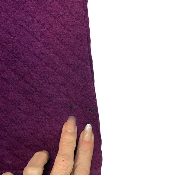 Patagonia Quilted Organic Cotton Purple Pullover Sweatshirt Women Size L - Picture 4 of 11